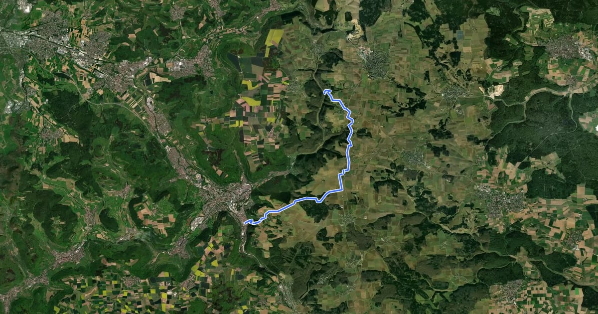 Маршрут Steinenkirch - Waldhausen - Weiler ob Helfenstein - Geislingen (Stadtkirche) на спутниковом снимке