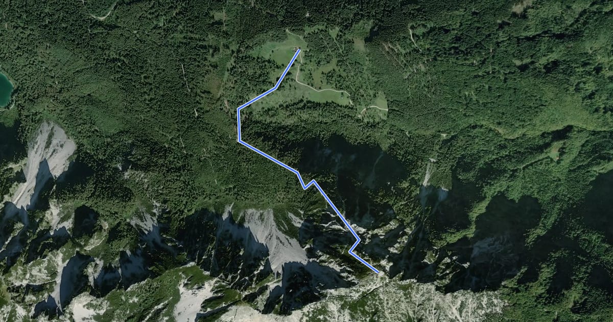 Маршрут Steineralm - Hochstaufen - Reichenhaller Haus на спутниковом снимке