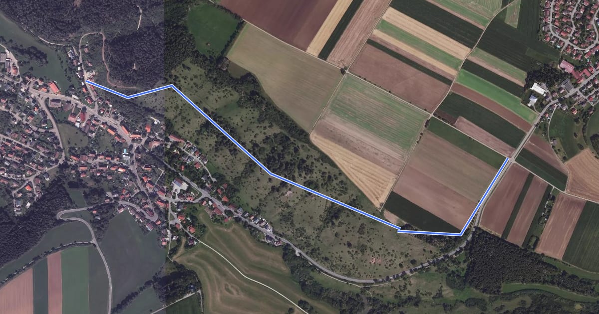 Маршрут Steineschle - Scheibenweg на спутниковом снимке