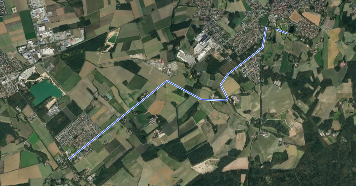 Маршрут Steinfeld (35) - Holdorf (42) на спутниковом снимке