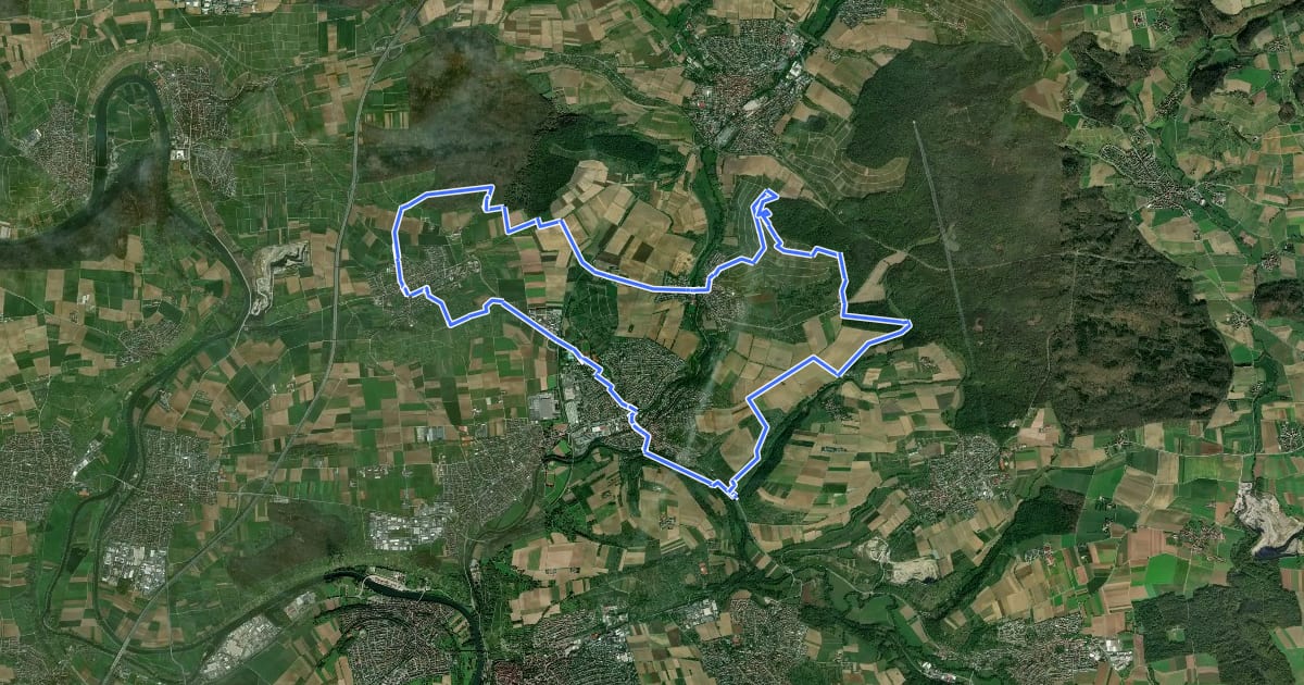 Маршрут Steinheimer Weg на спутниковом снимке