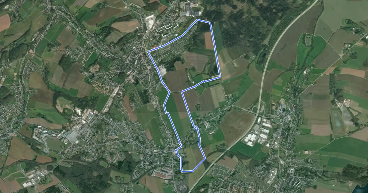 Маршрут Steinkohlenweg Rad Niederwürschnitzer Runde на спутниковом снимке