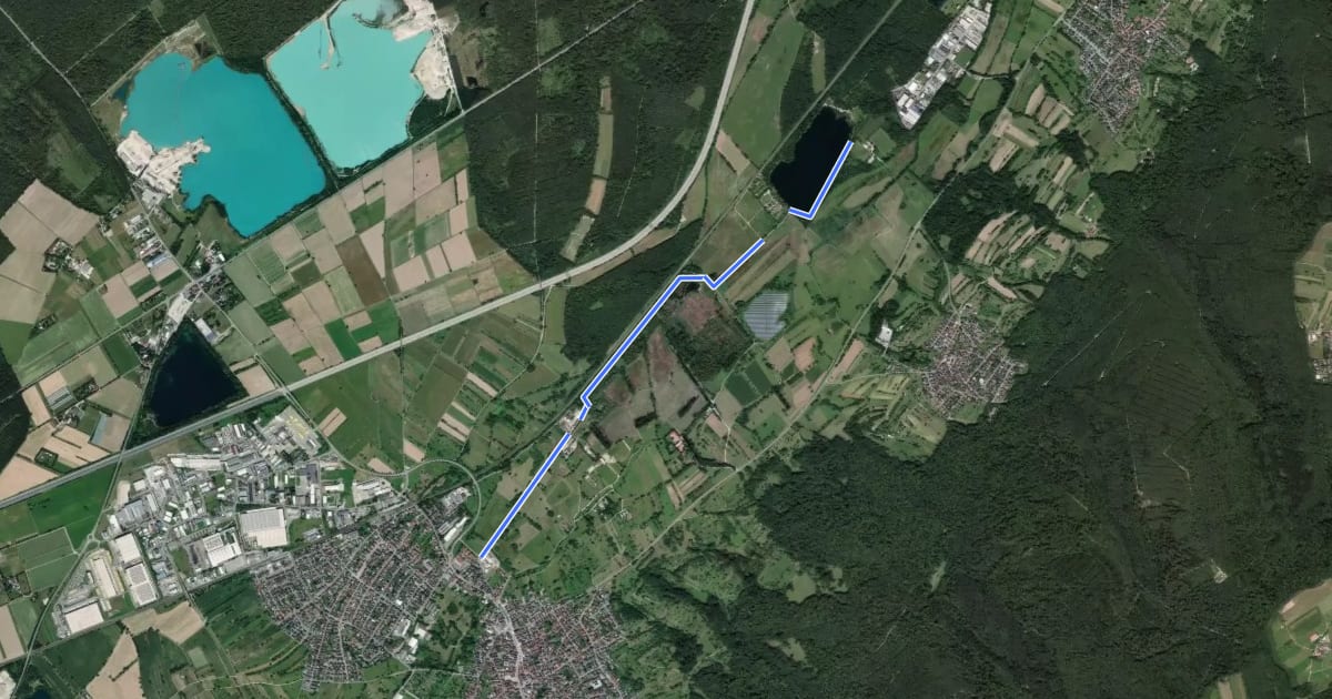 Маршрут Steinleswiesen - Hurstsee на спутниковом снимке
