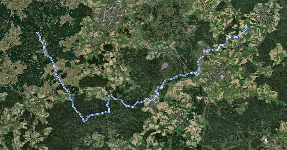 Маршрут Steinwaldweg на спутниковом снимке