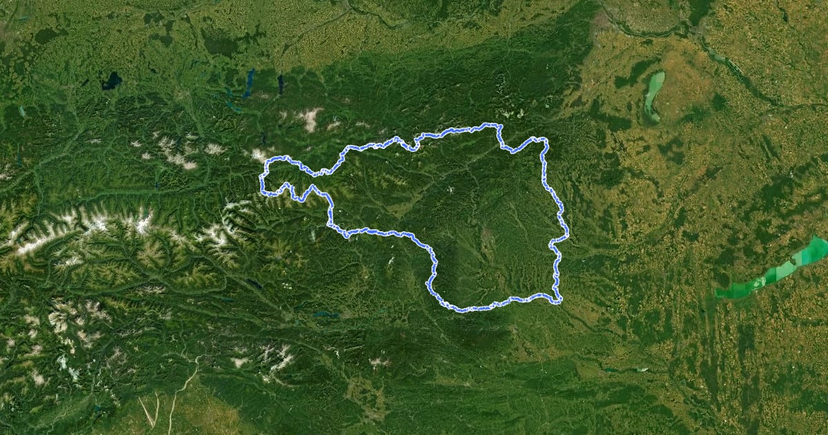 Маршрут Steirischer Landesrundwanderweg на спутниковом снимке