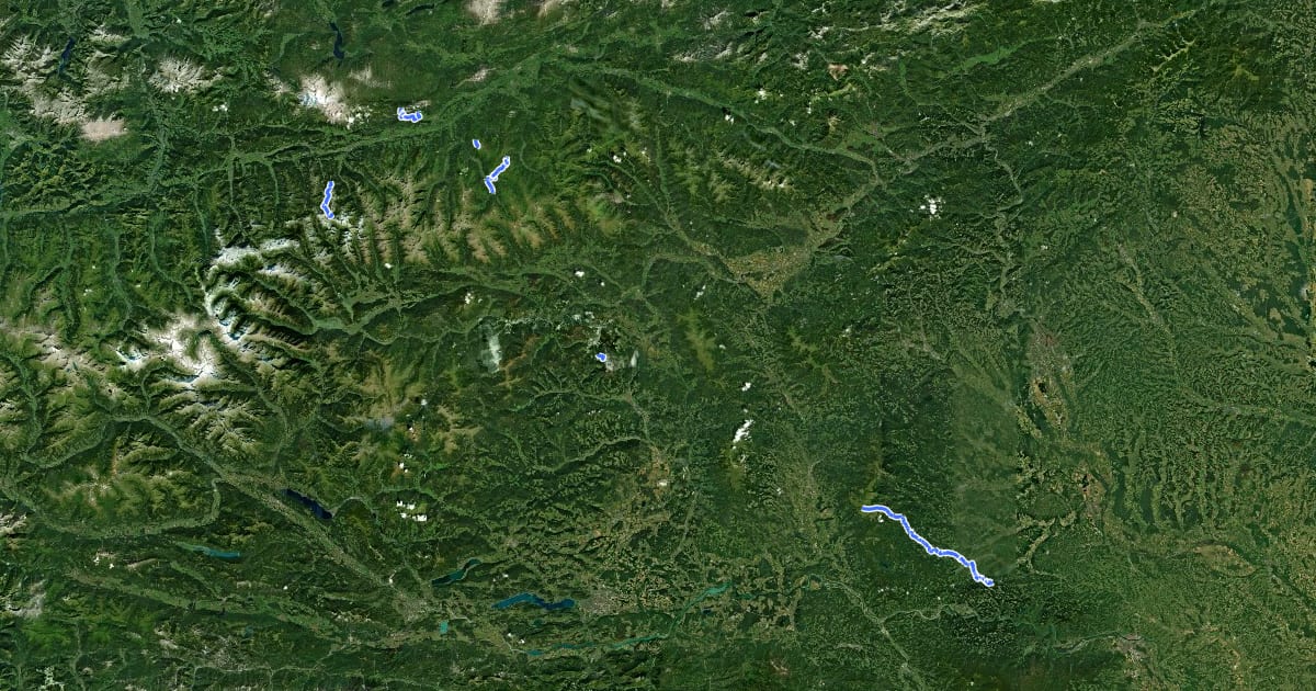 Маршрут Steirischer Landesrundwanderweg Alternative на спутниковом снимке