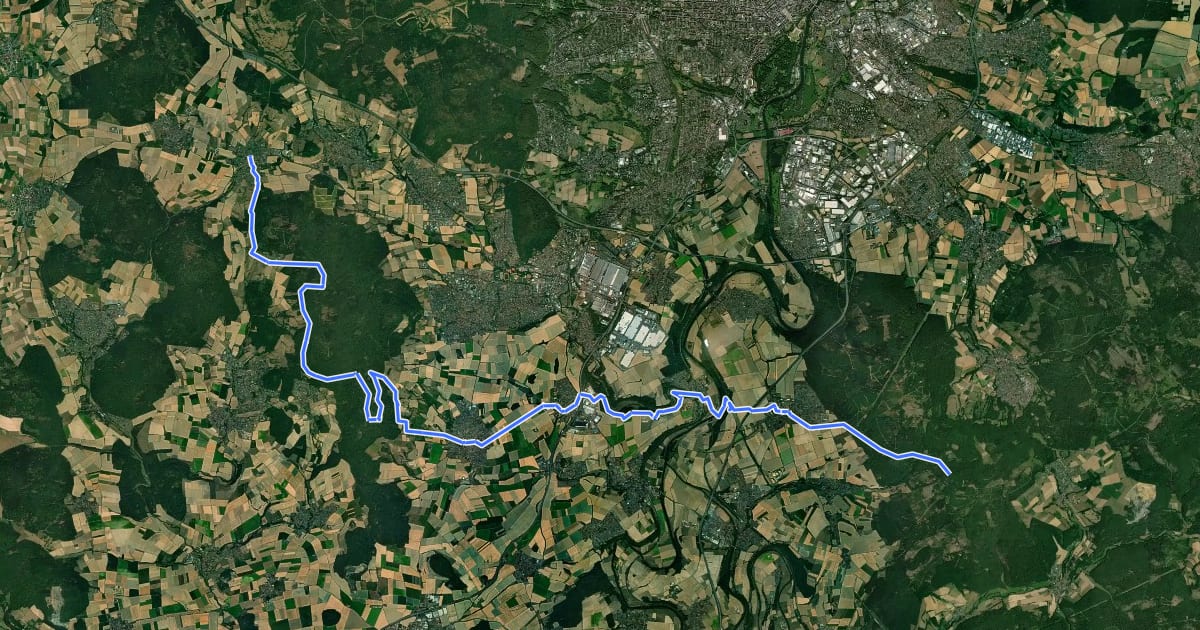 Маршрут Stellbergsee - Breitenbach на спутниковом снимке
