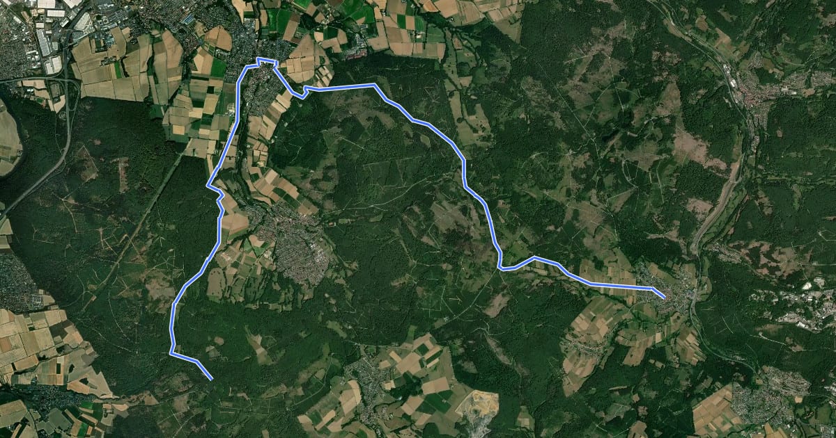 Маршрут Stellbergsee - Eschenstruth на спутниковом снимке