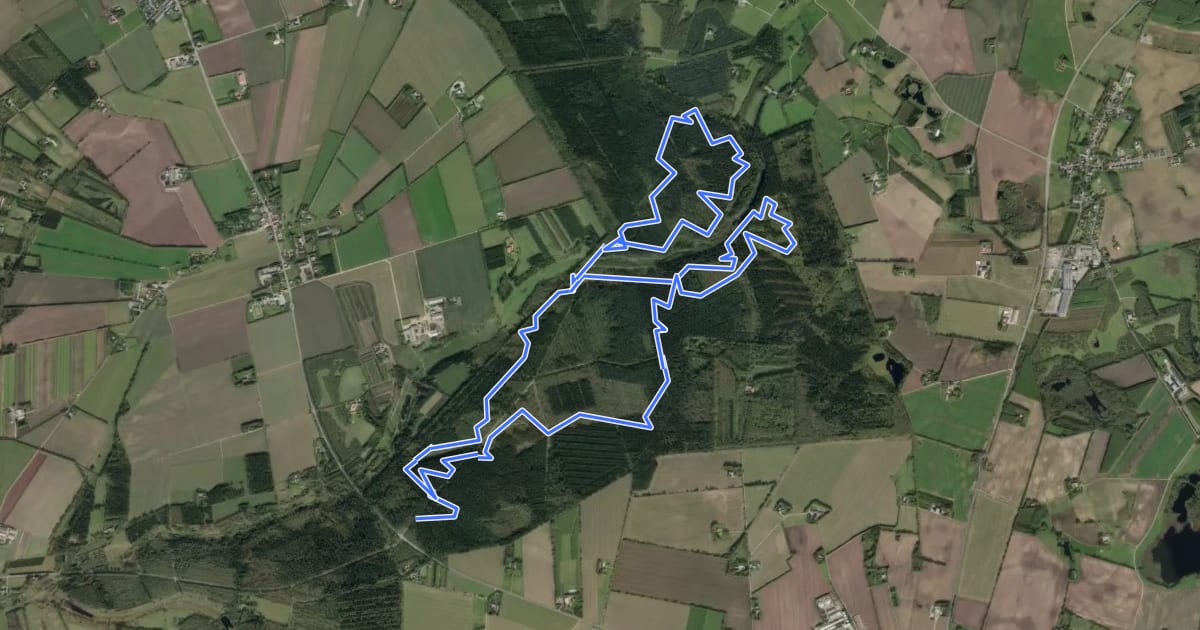 Маршрут Stendal Rød MTB на спутниковом снимке