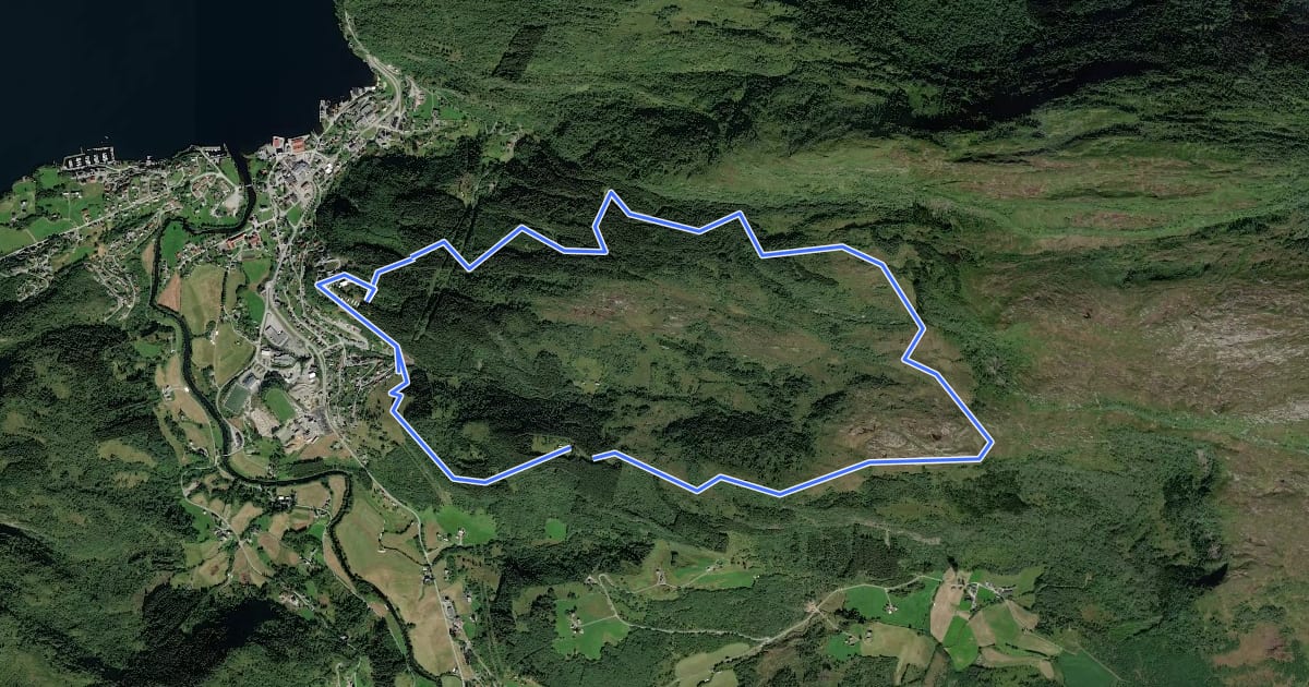 Маршрут Østenstad–Grønholten rundt на спутниковом снимке