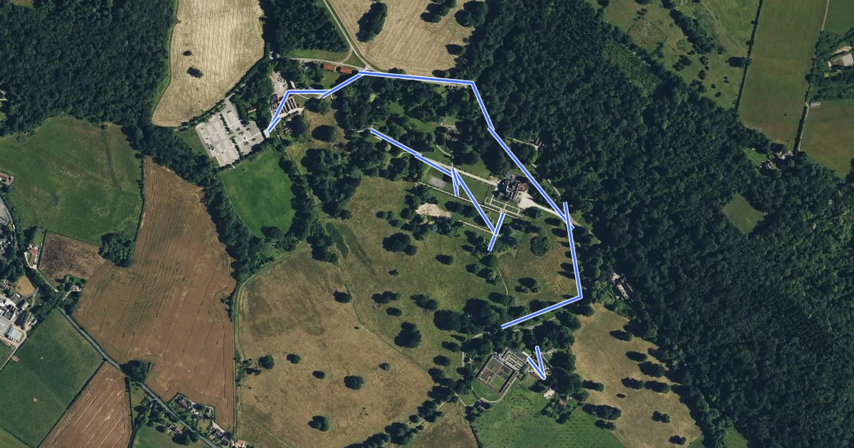 Маршрут Step Free Route, Tyntesfield на спутниковом снимке