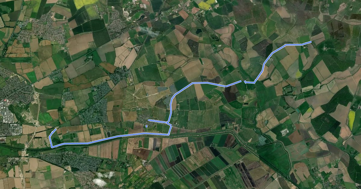 Маршрут Stephen Langton Trail на спутниковом снимке