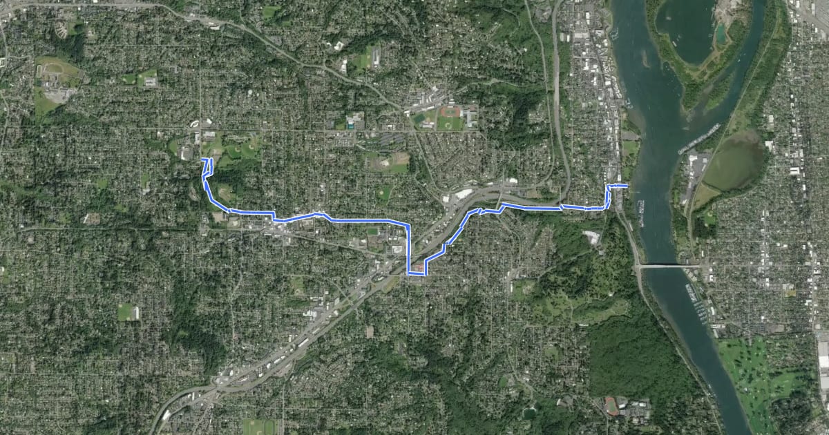 Маршрут Stephens Creek Trail на спутниковом снимке