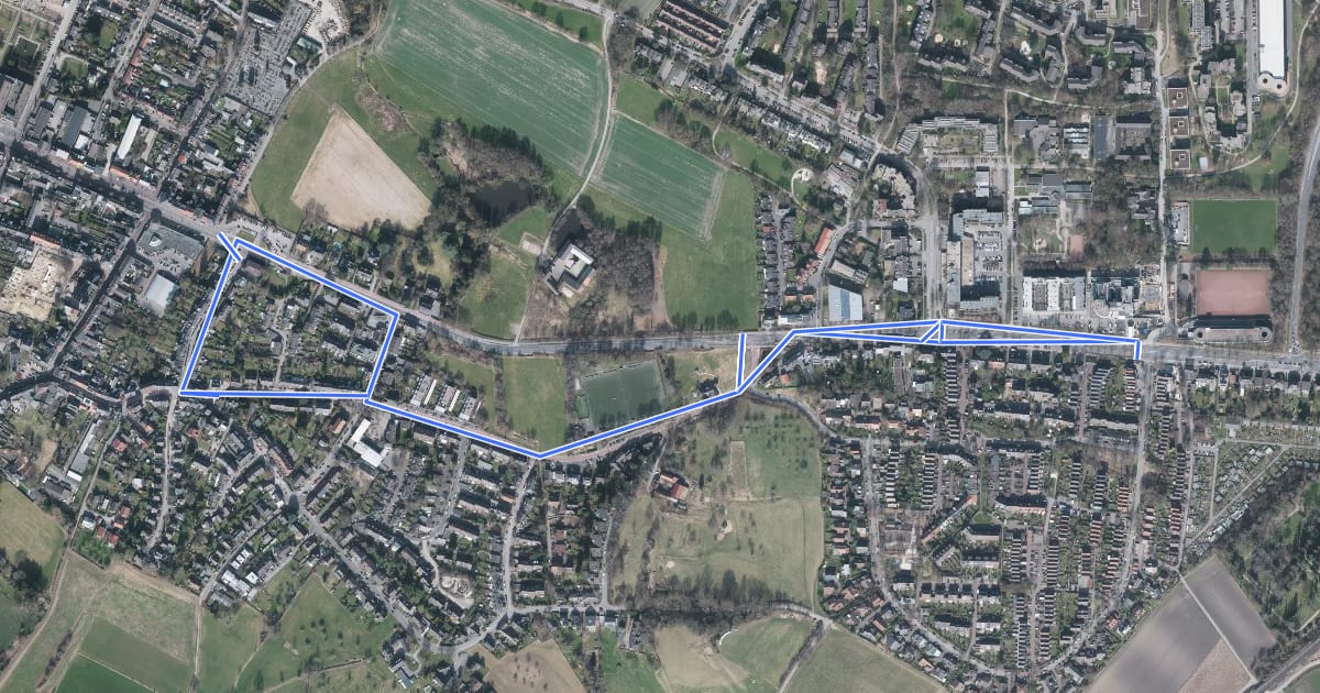 Маршрут Steppenberg (46) - Vaals (95) на спутниковом снимке
