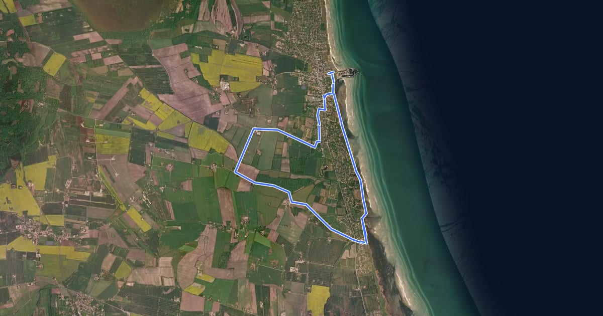 Маршрут Øster Hurup Kløversti - Sort rute на спутниковом снимке