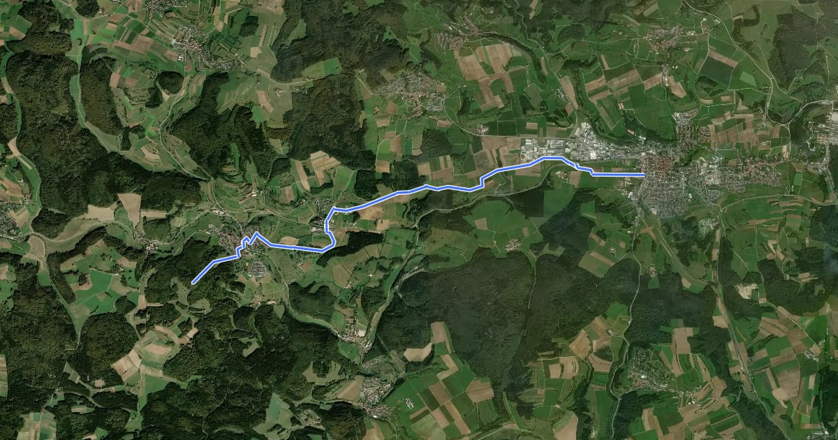 Маршрут Sternberg - Münsingen на спутниковом снимке