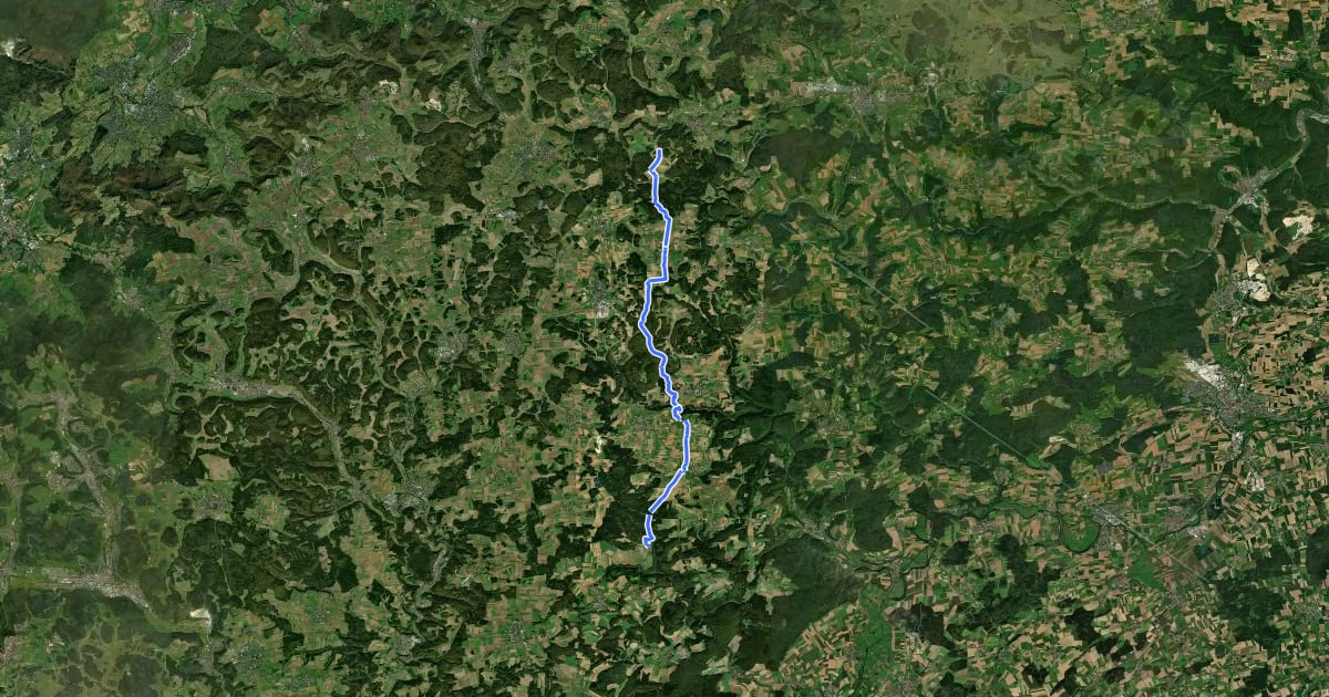 Маршрут Sternberg - Tigerfeld на спутниковом снимке