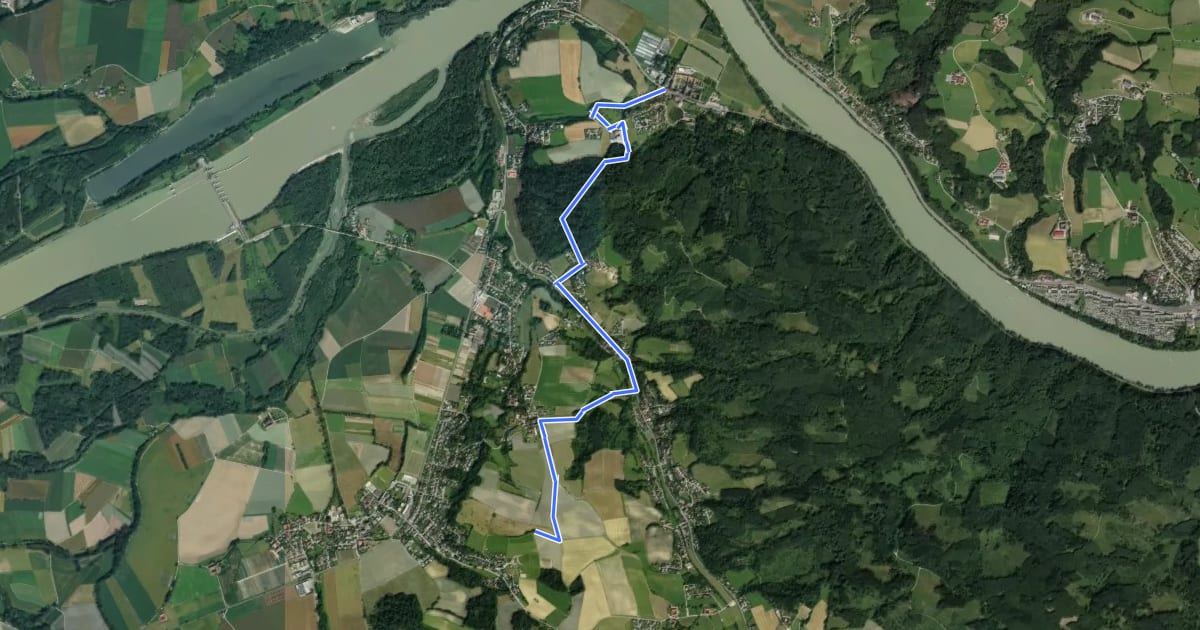 Маршрут Sternweg Wilhering-Linde на спутниковом снимке