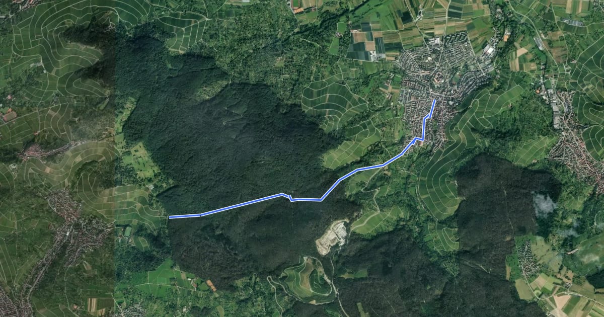 Маршрут Stetten - Tor / Sieben Linden на спутниковом снимке