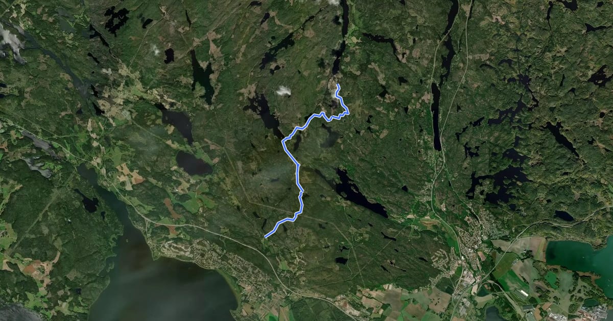 Маршрут Östgötaleden: Anslutningsled Bergkulla-Sörsjön на спутниковом снимке
