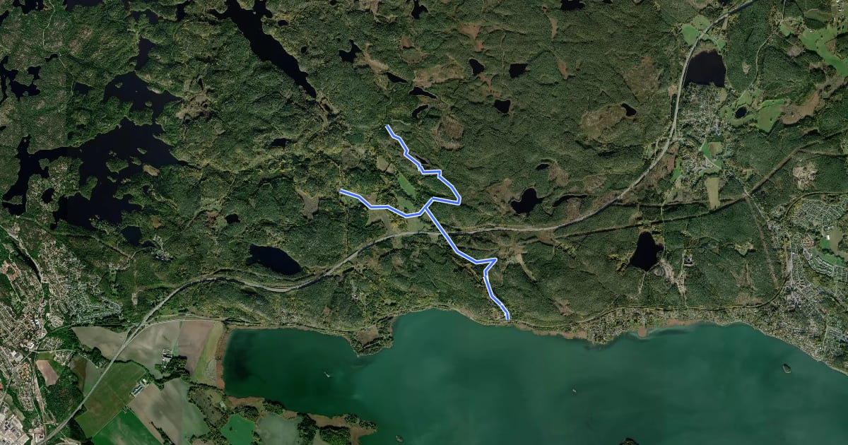 Маршрут Östgötaleden: Anslutningsled Hjälmarsösjö-Getå на спутниковом снимке