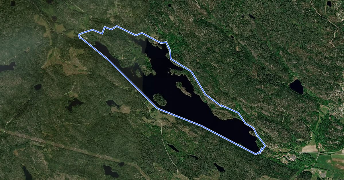 Маршрут Östgötaleden: Ågelsjön runt на спутниковом снимке