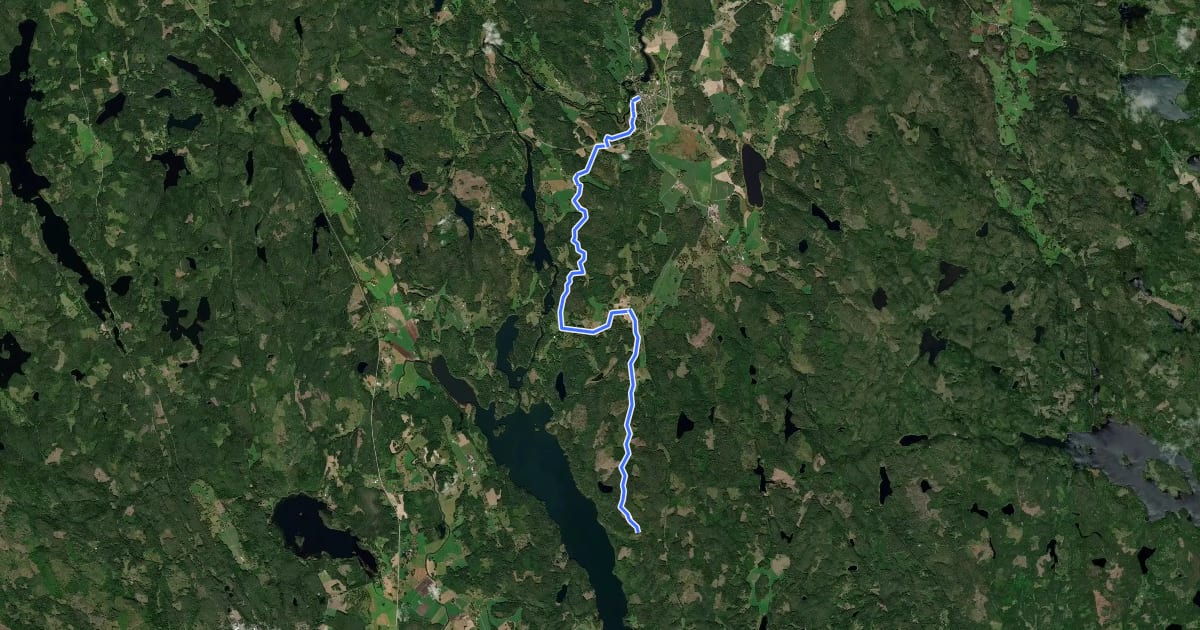 Маршрут Östgötaleden: Horn-Smålandsgränsen на спутниковом снимке