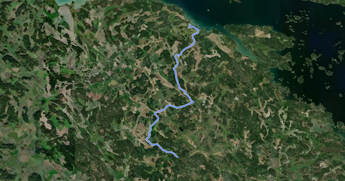 Маршрут Östgötaleden: Mauritsberg-Dalmyrasjön на спутниковом снимке