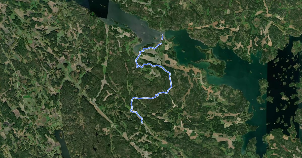 Маршрут Östgötaleden: Nartorp-Stegeborg на спутниковом снимке