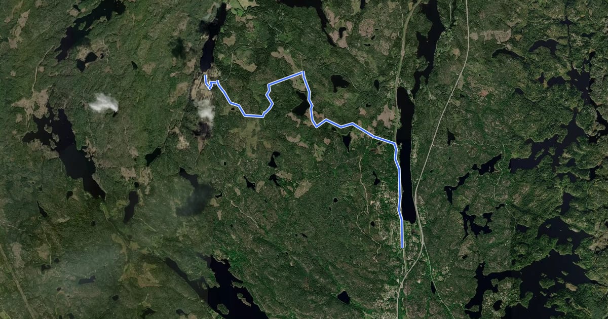 Маршрут Östgötaleden: Sörsjön-Graversfors на спутниковом снимке