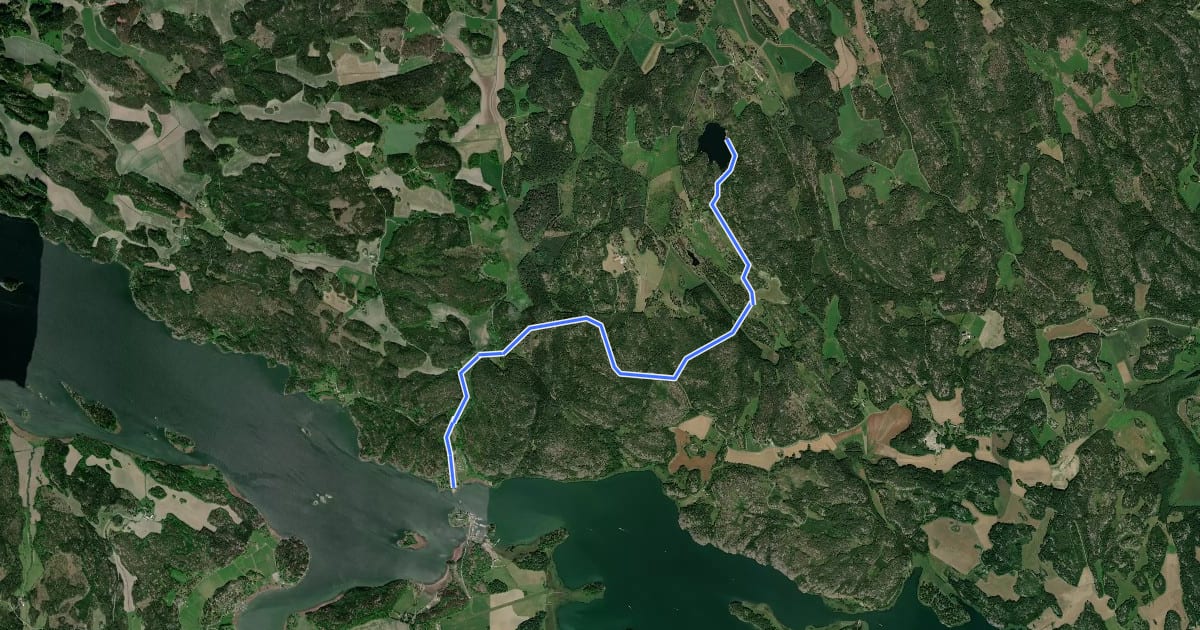 Маршрут Östgötaleden: Skirsjön - Norrkrog на спутниковом снимке