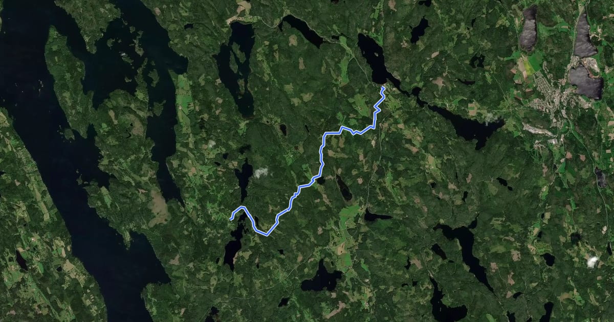 Маршрут Östgötaleden: Smedstorp-Pinnarp на спутниковом снимке