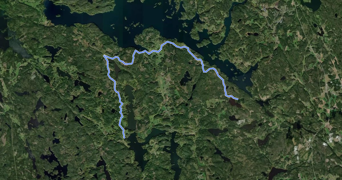 Маршрут Östgötaleden: Vadet-Solliden на спутниковом снимке