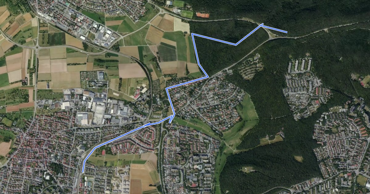 Маршрут Stichweg Maichingen S-Bahnhof - Äußere Winterhalde на спутниковом снимке