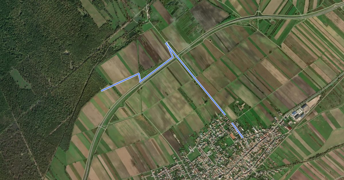 Маршрут Stichweg Panzergraben на спутниковом снимке