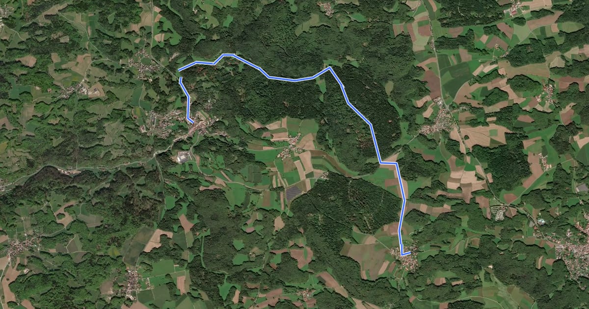 Маршрут Stierberg-Obertrubach на спутниковом снимке