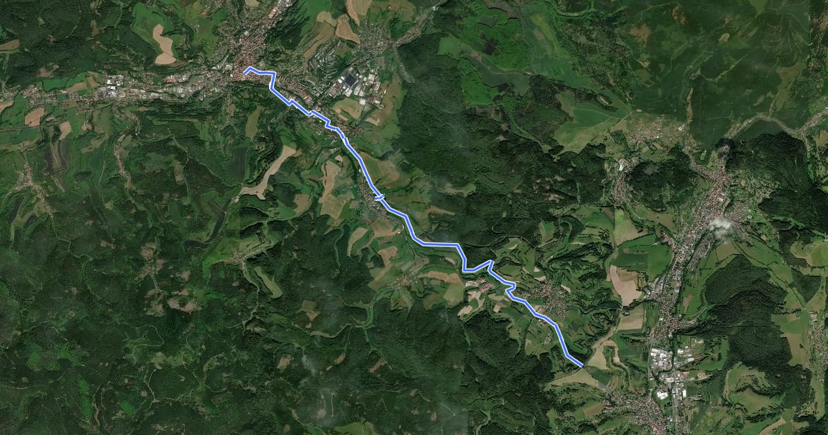 Маршрут Stille-Grund-Radweg на спутниковом снимке