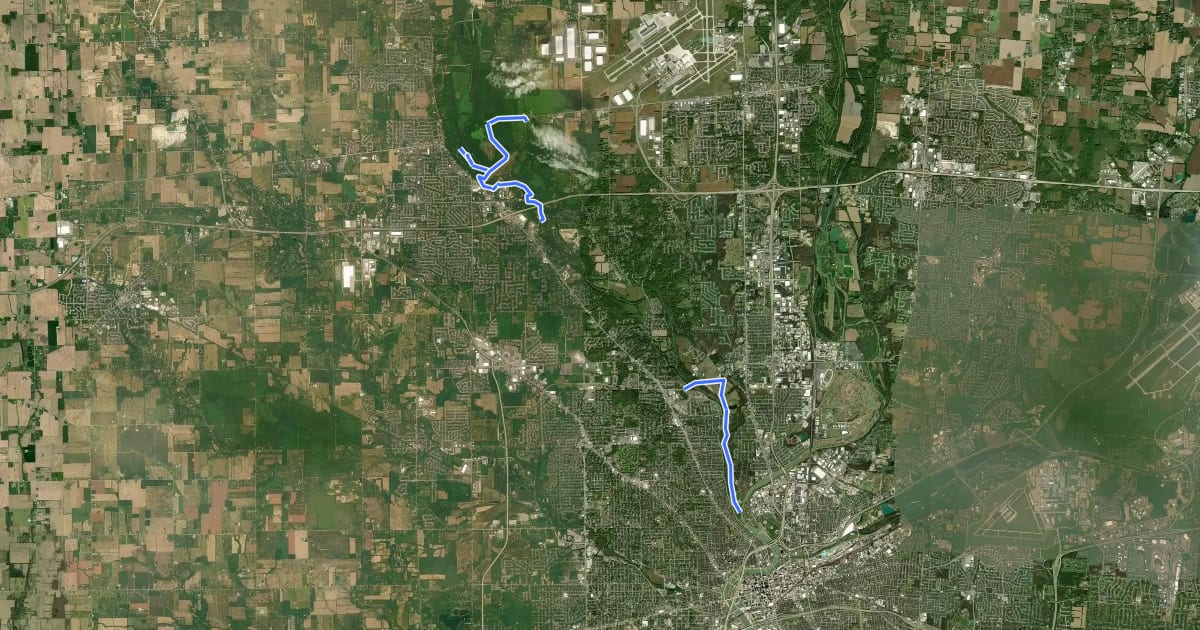 Маршрут Stillwater River Recreation Trail на спутниковом снимке