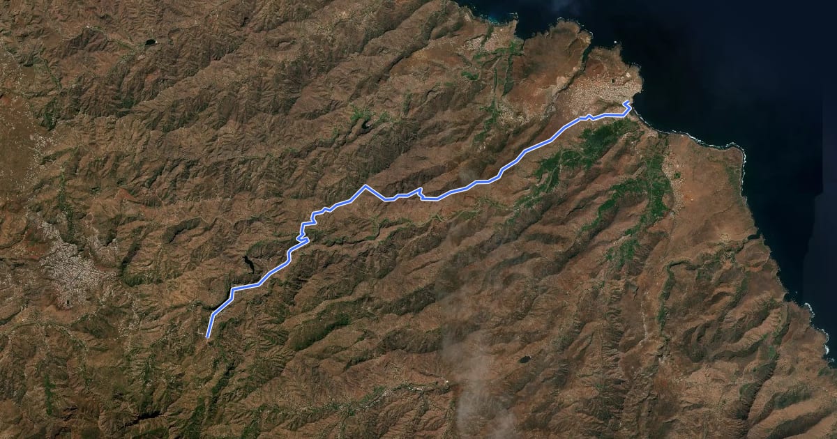 Маршрут STL4 Santiago Trails на спутниковом снимке