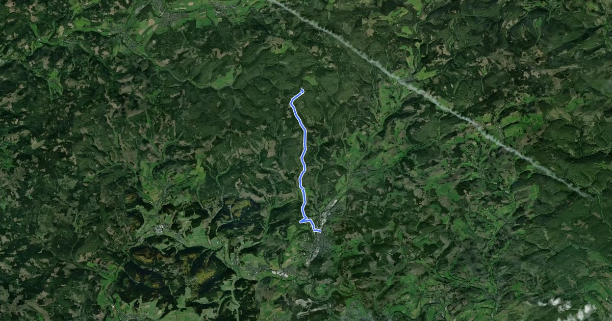 Маршрут östlicher Rothaarsteig-Zuweg Bad Berleburg на спутниковом снимке