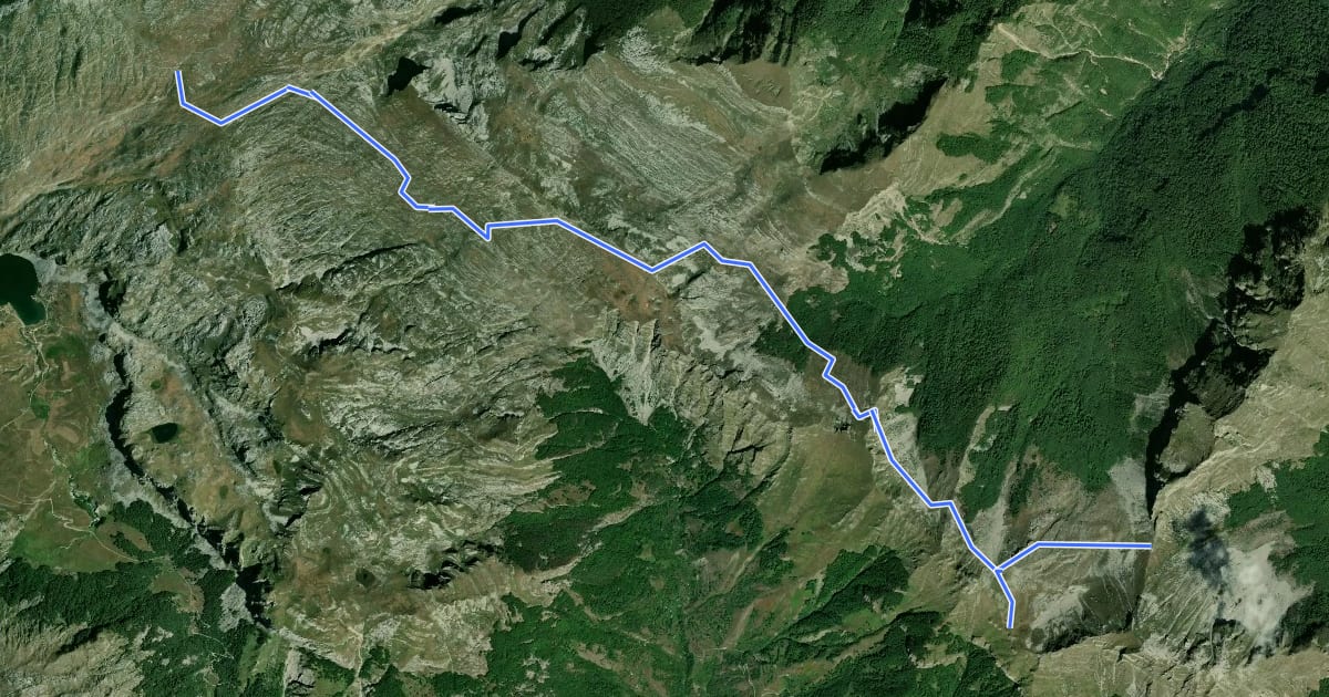 Маршрут Stožac Ridge Trail (suggested trail, no trailmarks) на спутниковом снимке
