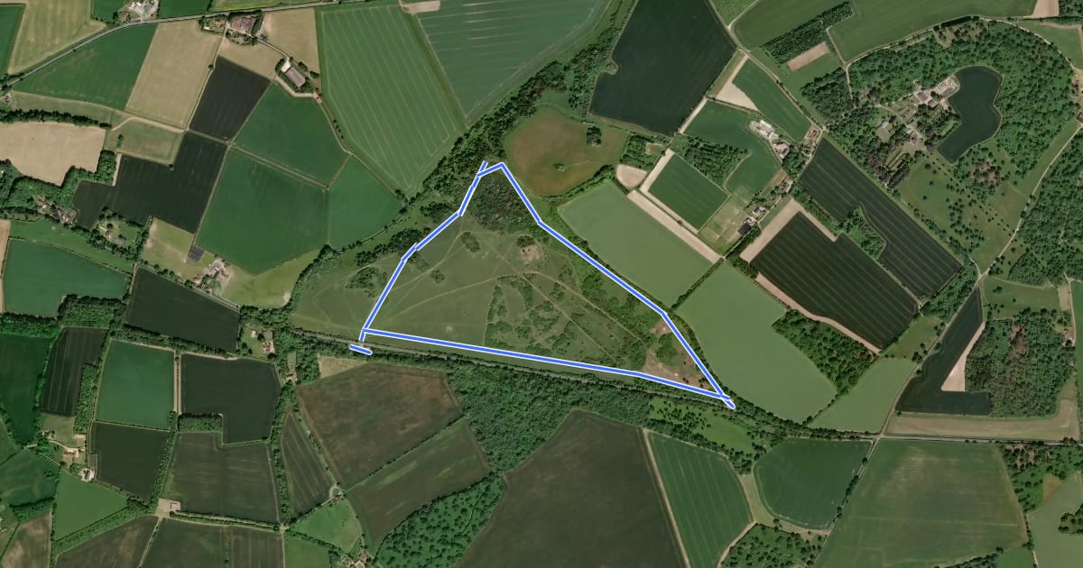 Маршрут Stockbridge Down Wildlife and History Walk, SW Hants на спутниковом снимке