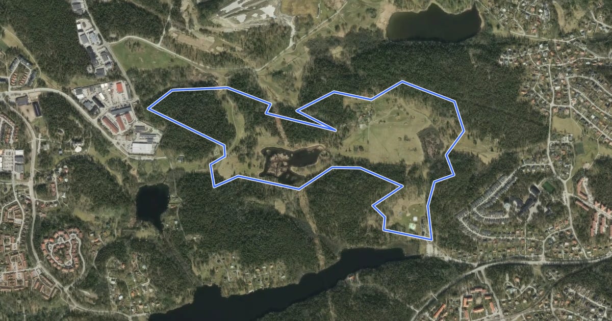 Маршрут Stockby MTB на спутниковом снимке