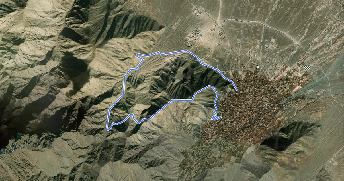 Маршрут Stok Gompa hike на спутниковом снимке