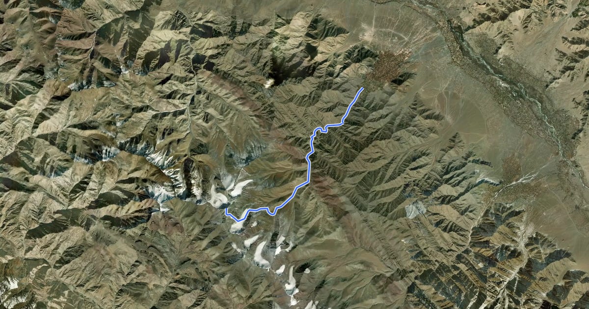 Маршрут Stok Kangri на спутниковом снимке