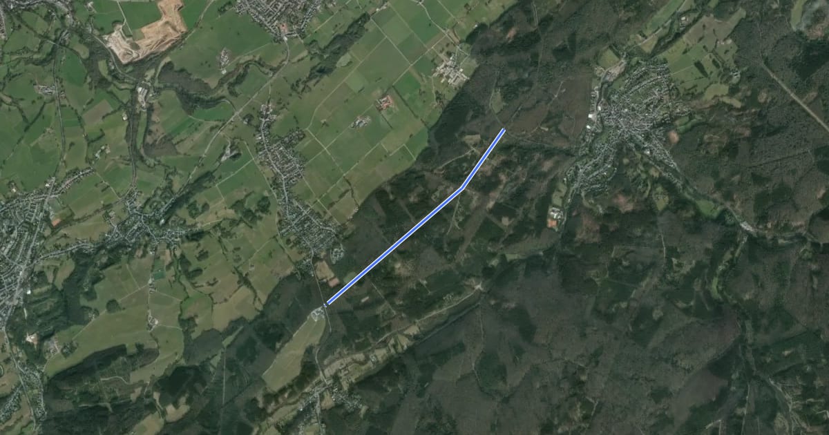 Маршрут Stolberg (01) - Stolberg (99) на спутниковом снимке