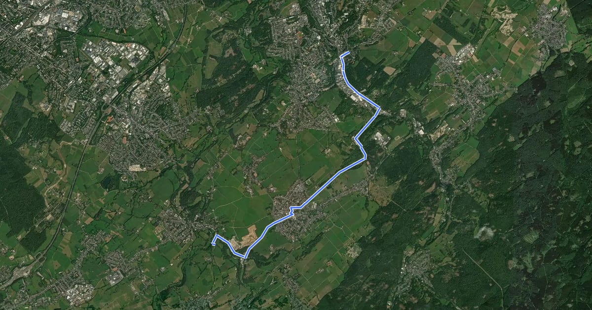 Маршрут Stolberger Vennbahnroute на спутниковом снимке