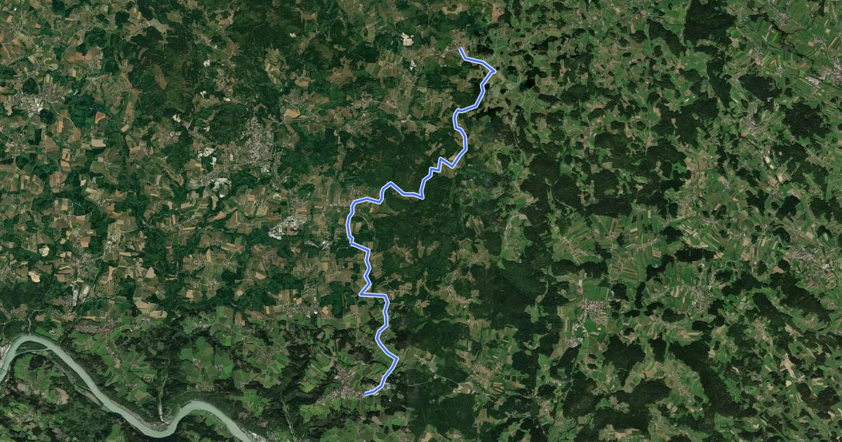 Маршрут Stollen-Radweg на спутниковом снимке