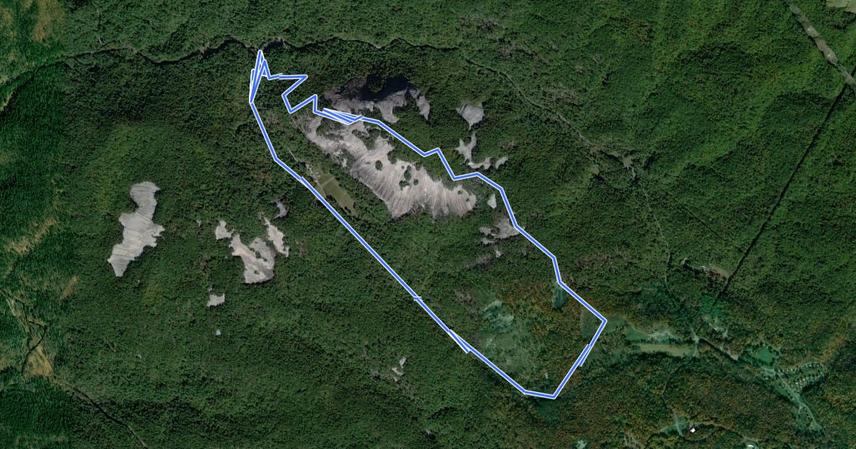 Маршрут Stone Mountain Loop Trail на спутниковом снимке