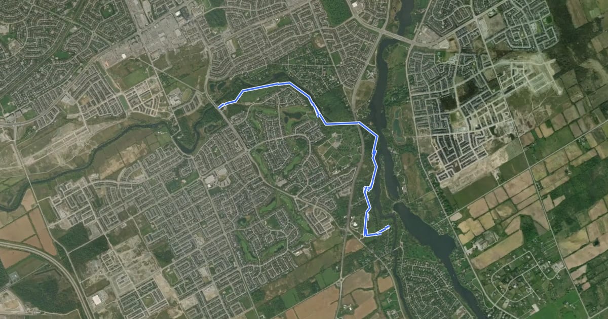 Маршрут Stonebridge Trail - Beryl Gaffney Park на спутниковом снимке
